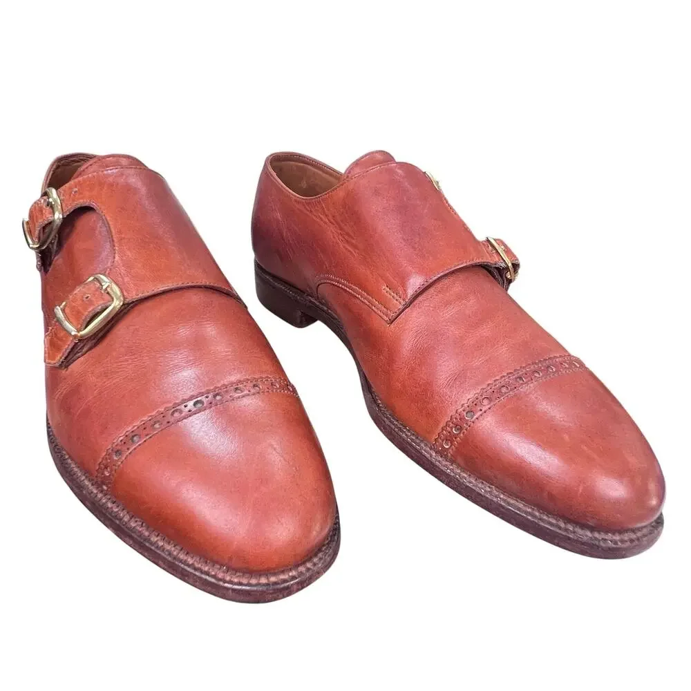 Vintage Poulsen Skone & Co New & Lingwood Double Monk Strap Shoes Size 8.5 E